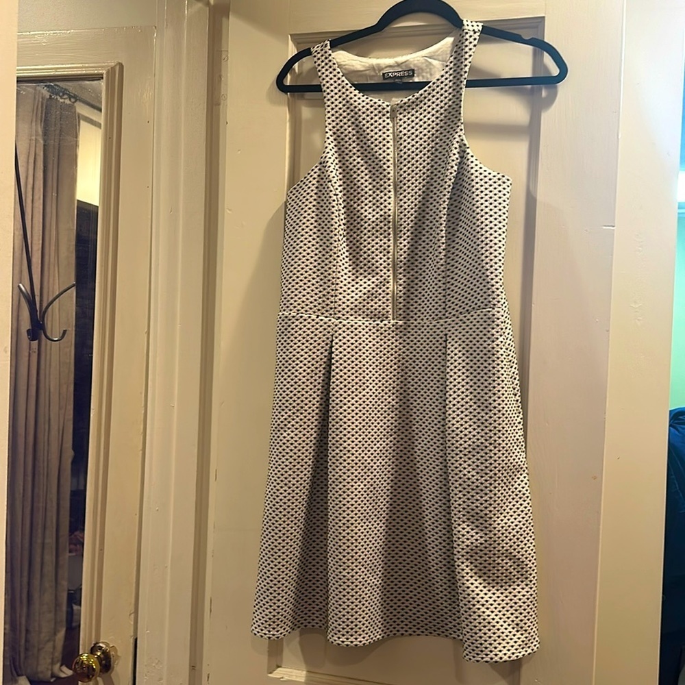 Express Black and White Polka Dot Dress